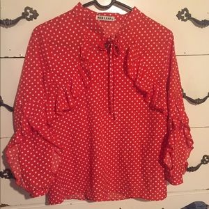 Red & White Polka Dot Blouse